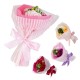 Bouquet de 3X8g Roses en papier de savon, 4 modèles assortis, senteur : Rose