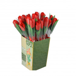 Tulipe en papier de savon 4g ROUGE, senteur : ROSE, en display